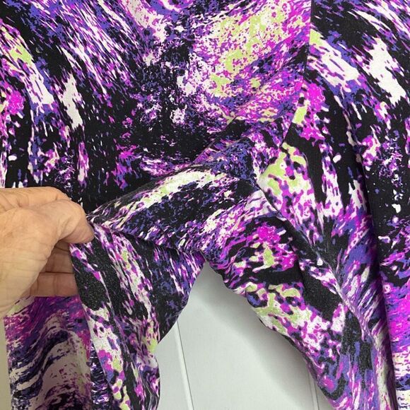 B Active Womens Plus Size 26/28 Athletic Capri High Rise Leggings Purple Swirl - Picture 5 of 8